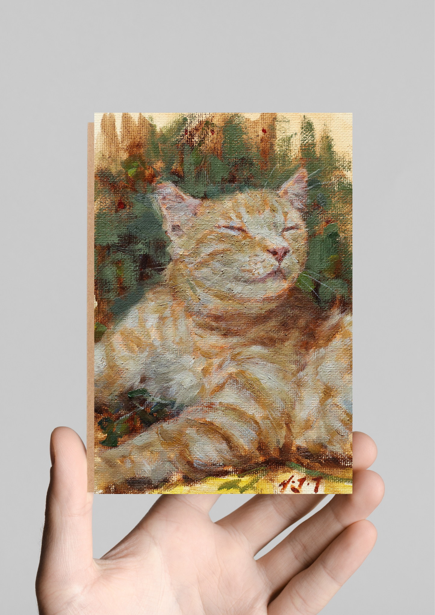 Content Ginger Cat-Oil Painting Original
