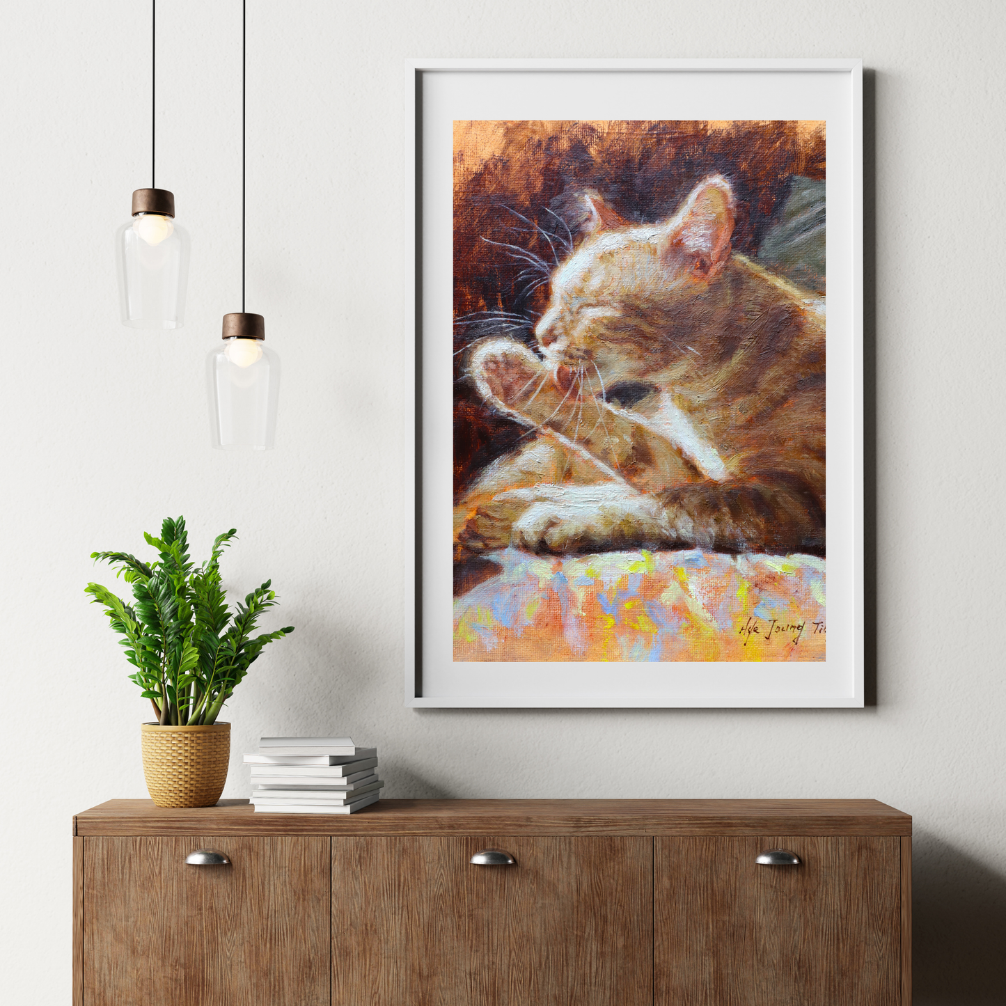 Grooming Ginger Cat