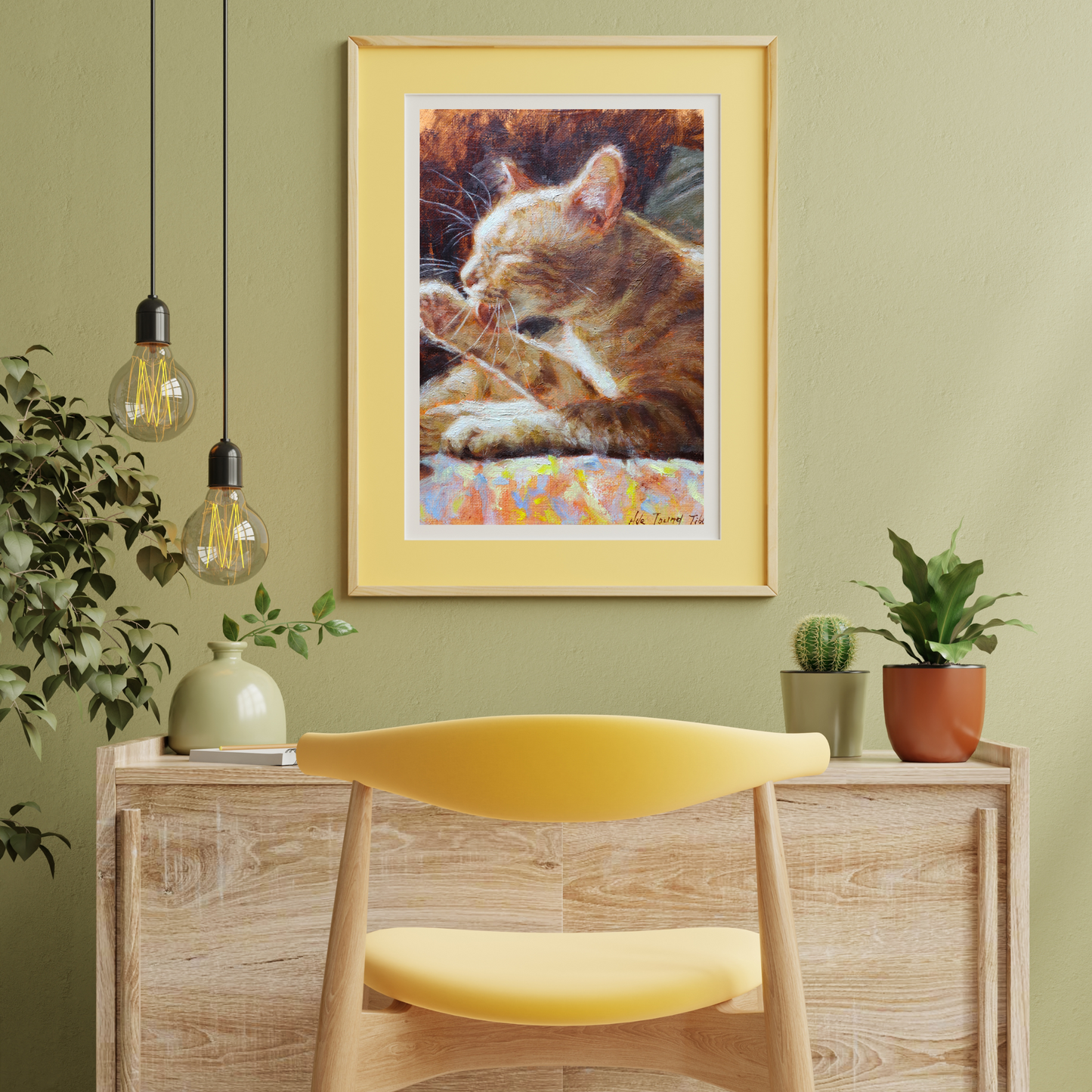 Grooming Ginger Cat